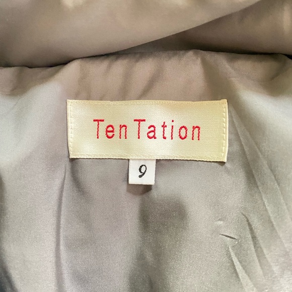 Down Puffer quilted Parka Coat 80% down 20% feather by Ten Tation Women S Gray - Picture 14 of 14